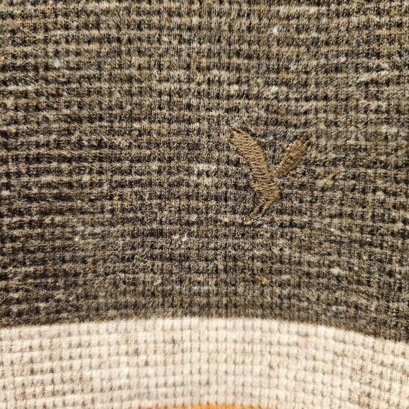 American Eagle Thermal Shirt Mens M Henley Long Sleeve Waffle Knit gorpcore work - Picture 12 of 15